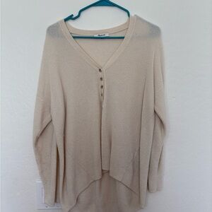 Madewell Beige V-Neck Sweater